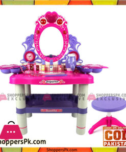 Battery Operated  Beauty Queen Dresser Pretend Play Toy Beauty Mirror Vanity Play Set with Flashing Lights,Music Accessories 73008
