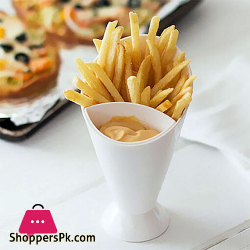 Dipping Cone Plastic French Fry Cone With Dipping Cup
