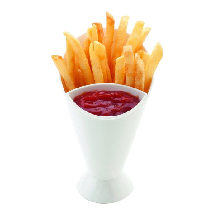 Dipping Cone Plastic French Fry Cone With Dipping Cup