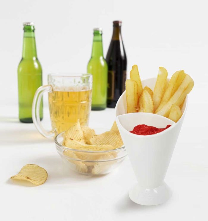 Dipping Cone Plastic French Fry Cone With Dipping Cup