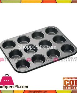 12 Mini Cupcake Pan Non-Stick Small 10 x 7 Inch