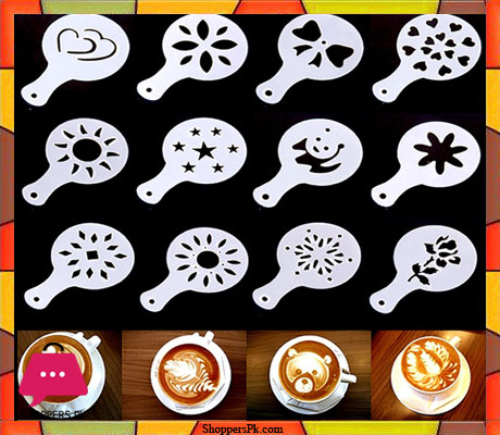 12 Pcs Coffee Stencil