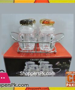 4 Pcs Mini Cruet Set Acrylic Plastic With Metal Tray Taiwan Made