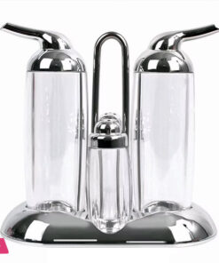 4Pcs Acrylic Condiment Set Oil Vinegar Salt Pepper Sauce Set