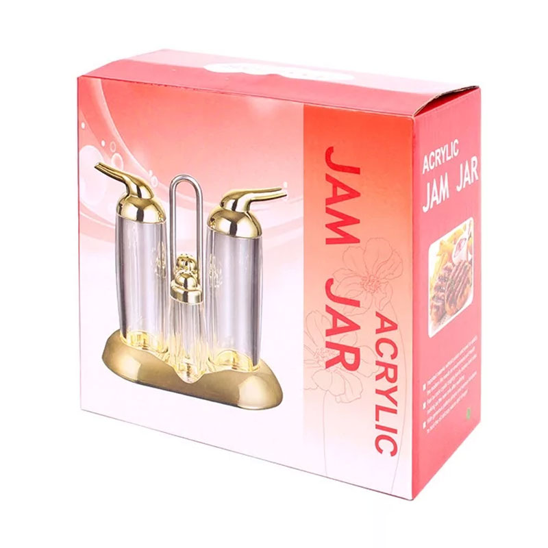 4Pcs Acrylic Condiment Set Oil Vinegar Salt Pepper Sauce Set