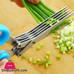 5 Layers Scissors Shredded Scallion Cut Herb Spices Stainless Steel Kitchen Tool