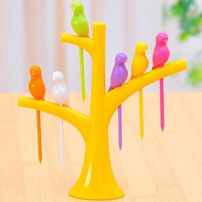 Bird Fruit Forks Stick