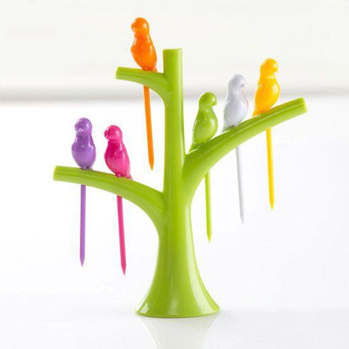 Bird Fruit Forks Stick