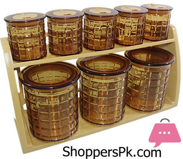 Bita Jars Set Wall Mounted Stand 9 Pcs Set