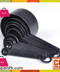 Black Plastic Measuring Cups 10 Pieces Set