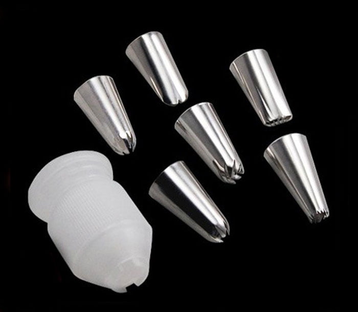 Cake Decoration Silicone Icing Bag With 6 Nozzles