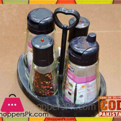 Glass Cruet Set Oil Vinegar Salt Pepper