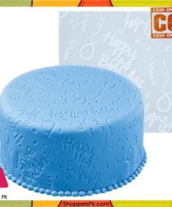 Happy Birthday Fondant Imprint Silicone Mat 20×20