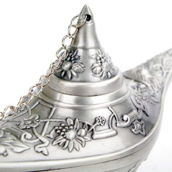 Pewter Metal Silver Aladdin Lamp Table Decoration Small 3 Pewter Metal Silver Aladdin Lamp Table Decoration Small