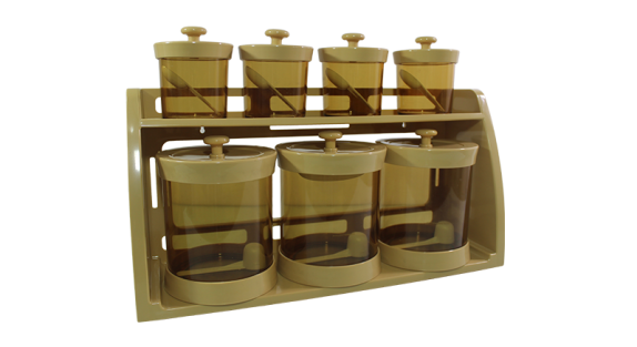 Bita Jars Set Wall Mounted Stand 9 Pcs Set