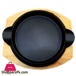 Sizzler Plate With Wooden Base - 21 Cm 5 Sizzler Plate With Wooden Base - 21 Cm
