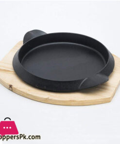 Sizzler Plate With Wooden Base - 21 CM