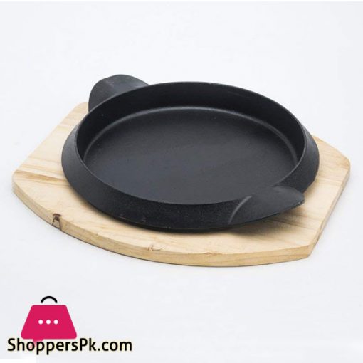 Sizzler Plate With Wooden Base - 21 CM