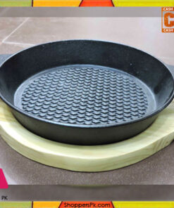 Sizzler Plate With Wooden Base - 23 CM