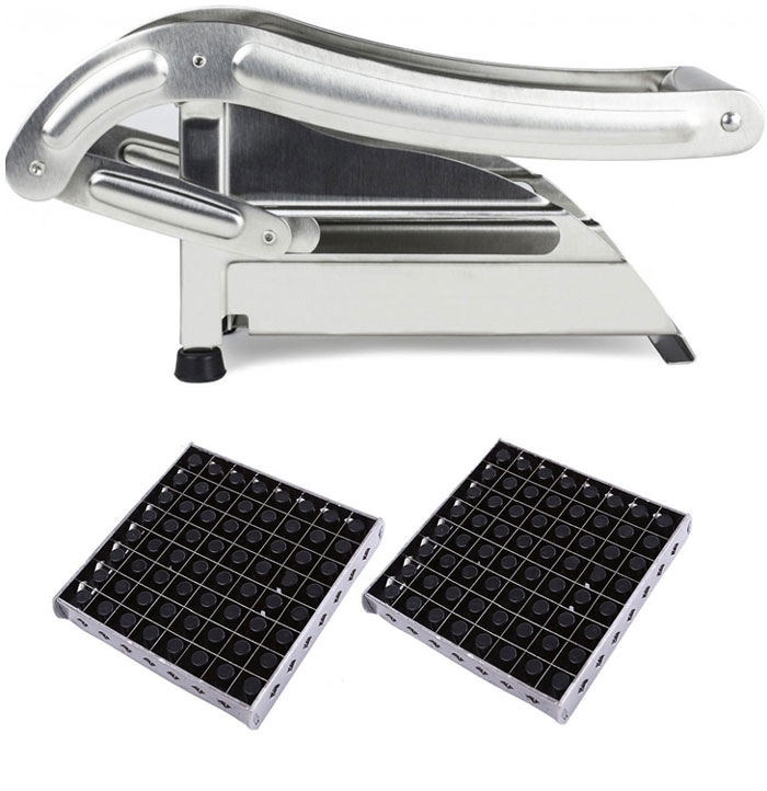Stainless Steel Potato French Fry Chips Cutter Double Blade
