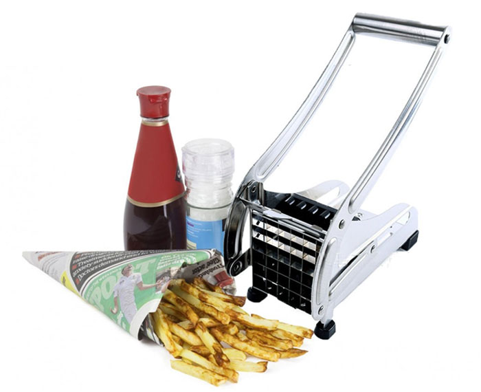 Stainless Steel Potato French Fry Chips Cutter Double Blade