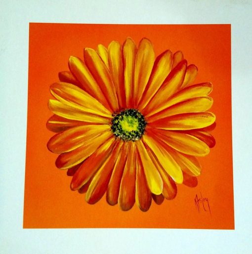 Flower Painting Print with Frame 32 - 14x14 Inch
