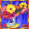 Flower Painting Print with Frame 2 - 10x10 Inch