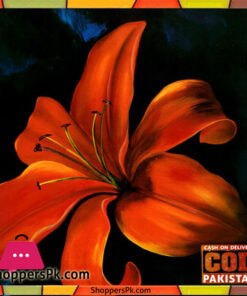 Flower Painting Print with Frame 23 - 14x14 Inch