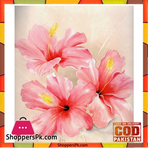 Flower Painting Print with Frame 24 - 14x14 Inch