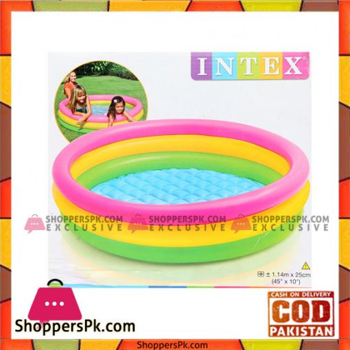 Intex Inflatable Baby Swimming Pool - 3.75 Feet x 10 Inch - Age 1+ - 57412