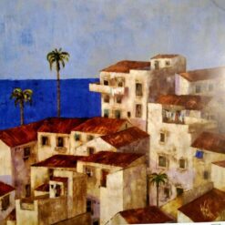 Landscape Painting Print with Frame 12 - 11x11 Inch