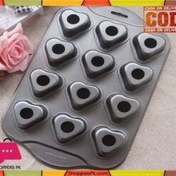 Mini Cheese cake Pan 12 Cups Pan Heart Shape Drop Bottom