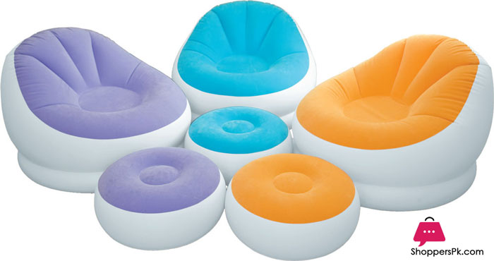 Intex Cafe Chaise Inflatable Chair With Foot Rest - 68572