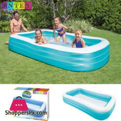 Intex Rectangular Swim Center Family Swimming Pool - 10 x 6 x 1.8 Feet - Age 3+ - 58484