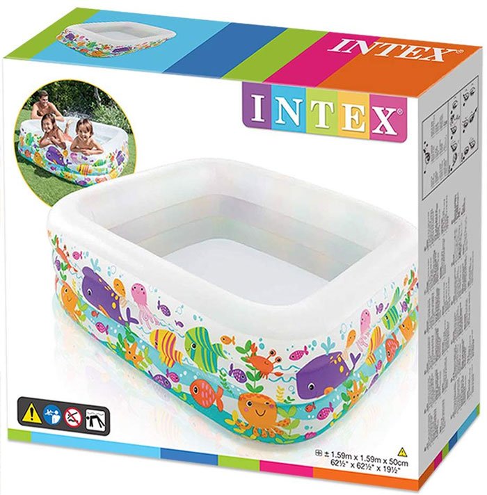 Intex Swim Center Clearview Aquarium Inflatable Pool - 5.2 X 5.2 X 1.6 Feet - Age 3+ - 57471