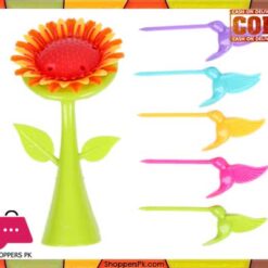 Plastic Sunflower Fruit Fork Set 5 Plastic Sunflower Fruit Fork Set