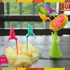 Plastic Sunflower fruit fork set