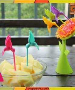 Plastic Sunflower fruit fork set