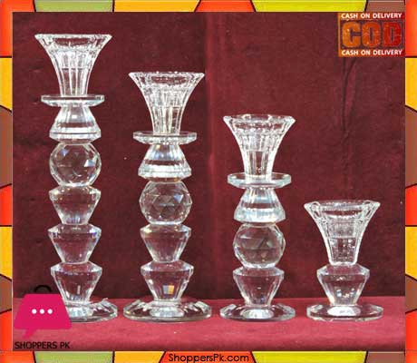 4 Pcs Crystal Candle Holder Price in Pakistan