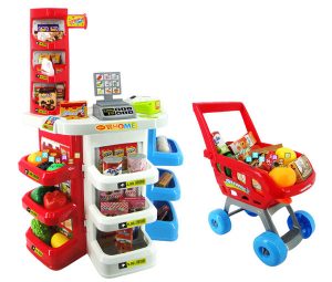 Deluxe Supermarket Toy Set with Shopping Trolley