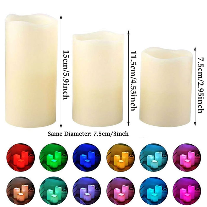 Battery Operated Led Remote Control Electronic Candle