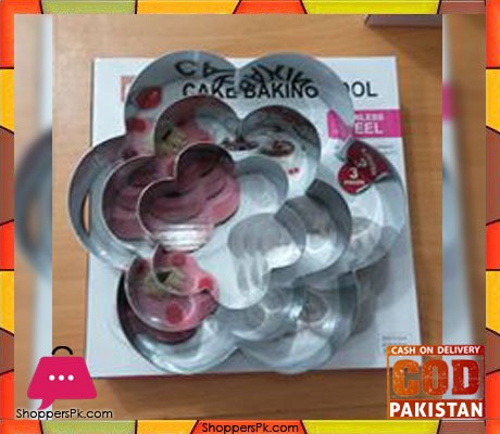 Cake Baking Tool Stainless Steel 3 Pcs Flower Shape