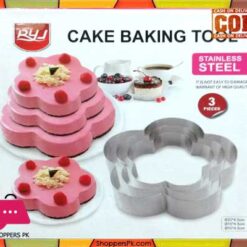 Cake Baking Tool Stainless Steel 3 Pcs Flower Shape