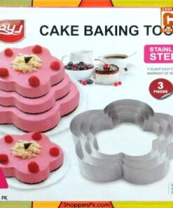 Cake Baking Tool Stainless Steel 3 Pcs Flower Shape
