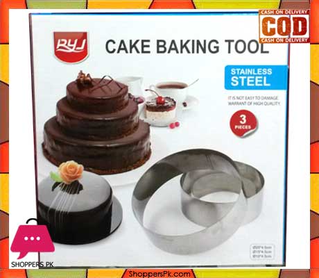 Cake Baking Tool Stainless Steel 3 Pcs Round