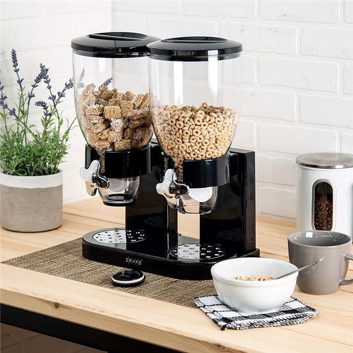 Double Cereal Dispenser Dry Food Container Pasta Kitchen Machine