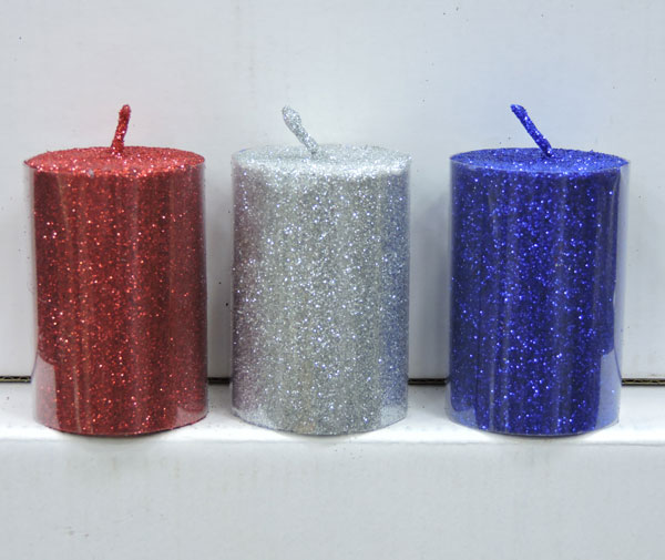 Glitter Candles 1.5 x 2.5 Inch