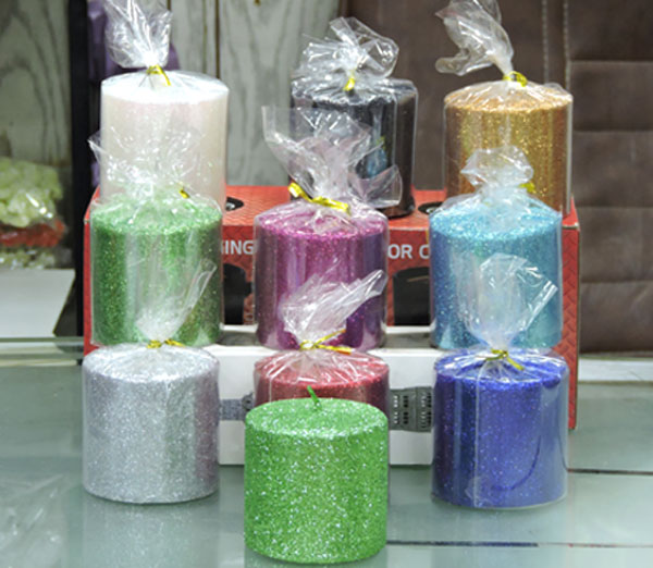 Glitter Candles 2.5 x 2.5 Inch