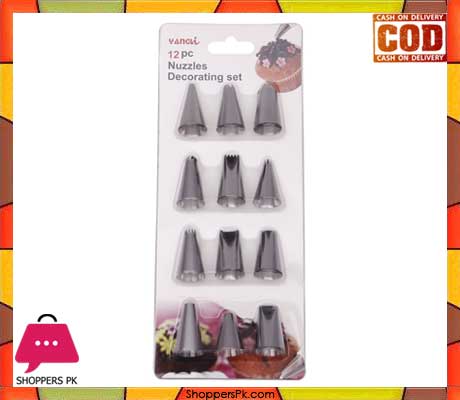 Stainless Steel 12 Pc Cake Decorating Nozzles Set