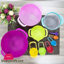 10 Piece Multicolor Measuring Cups And Spoons Bowl Set